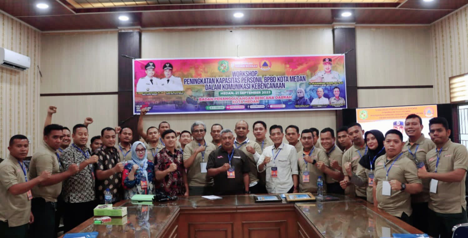 Badan Penanggulangan Bencana Daerah (BPBD) Kota Medan Gelar Workshop Peningkatan Personil Dalam Komunikasi Kebencanaan, Kamis (21/9)