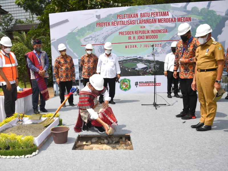 Presiden Joko Widodo Letakkan Batu Pertama Revitalisasi Lapangan Merdeka, Kamis (7/7)