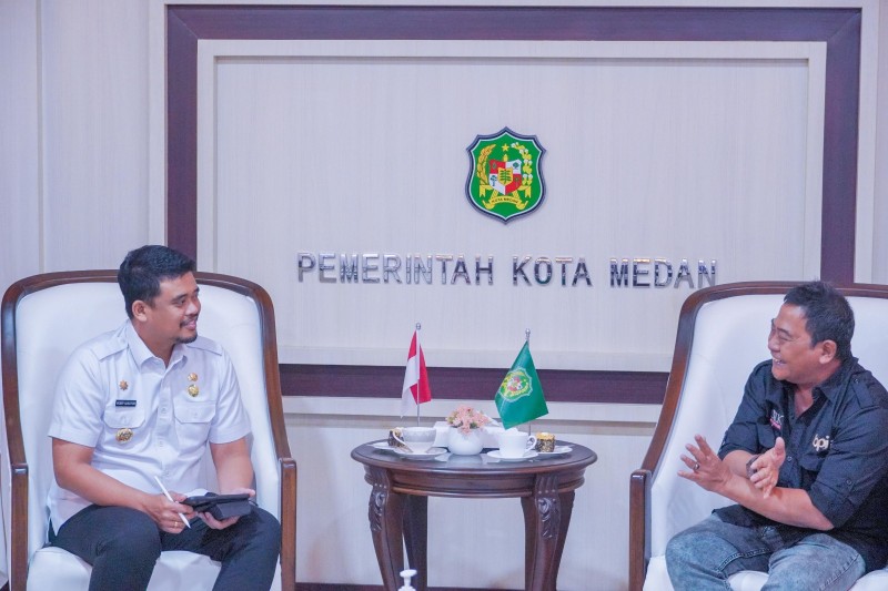 Wali Kota Medan, Bobby Nasution Menerima Kunjungan Badan Perfilman Indonesia (BPI) di Balai Kota Medan, Rabu (13/9/2023)
