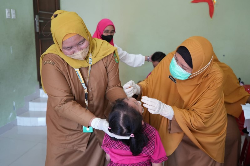 Percepat Capaian Sub PIN Polio, Puskesmas Medan Deli Lakukan Imunisasi Polio Di Sekolah PAUD